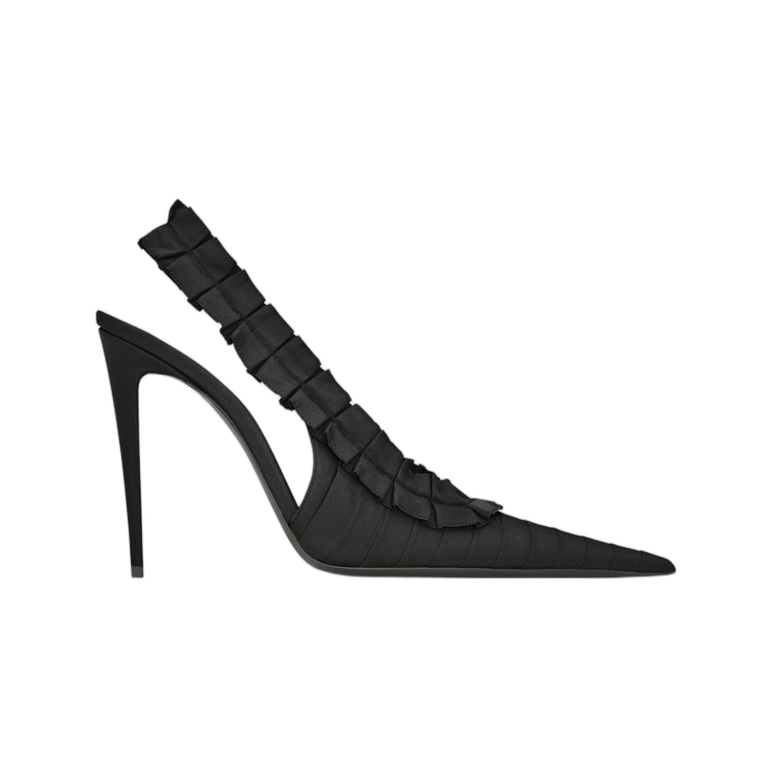867272-AAGJQ-1000 (W) Saint Laurent Madeleine Slingback Pumps in Silk Taffeta Black