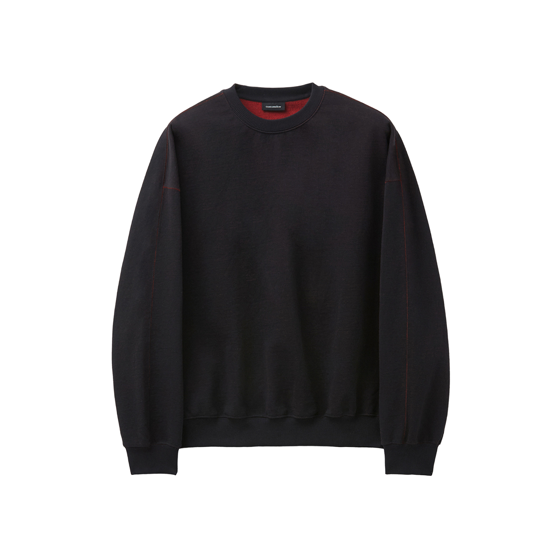 커스텀멜로우 투톤 스웨트셔츠 블랙(Customellow Two Tone Sweatshirt Black) - 1