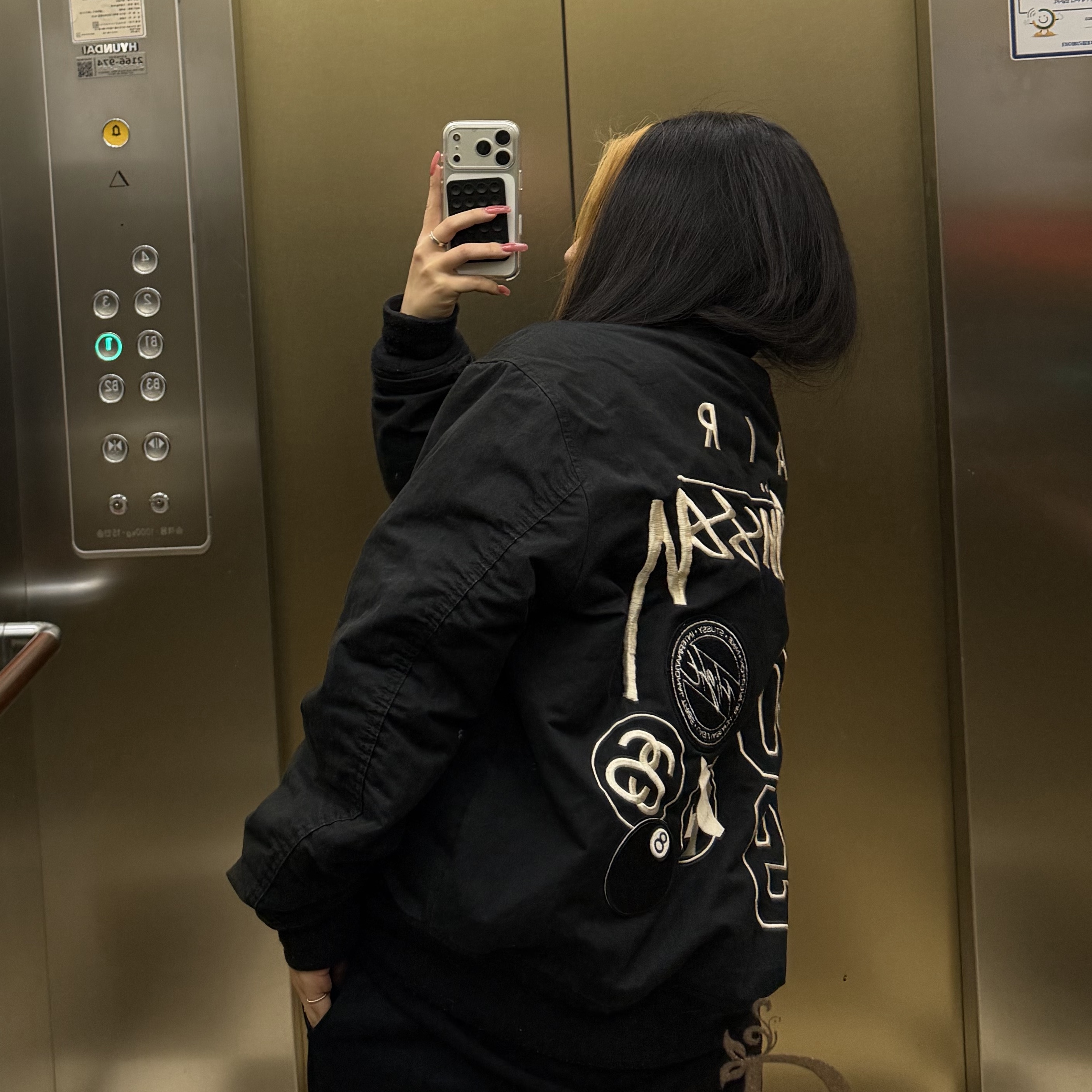 Nike x Stussy Reversible Jacket Black (FJ9153-010) 착용 스타일