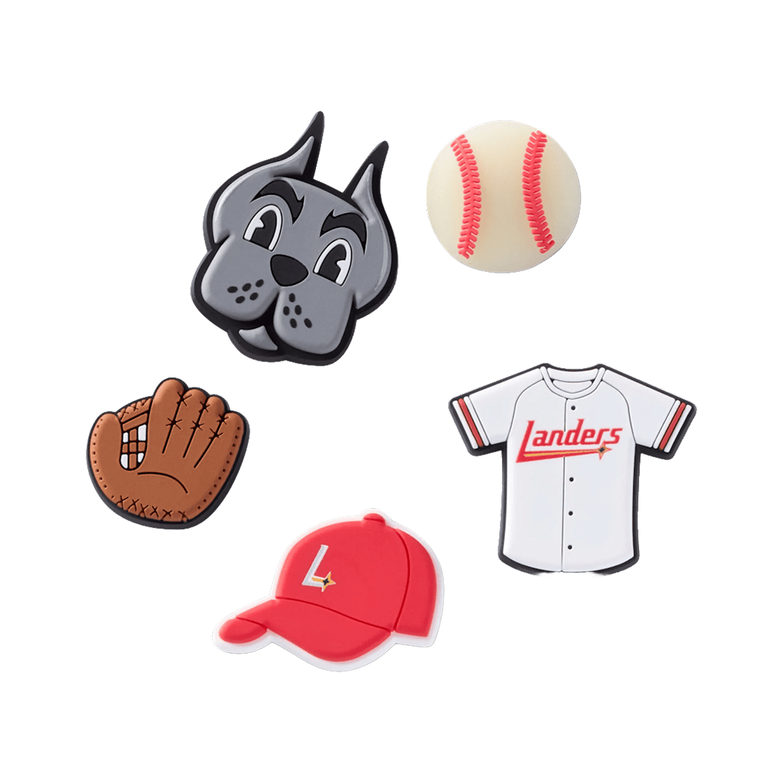 크록스 x KBO SSG 랜더스 지비츠 참 (5개 세트)(Crocs x KBO SSG Landers Jibbitz Charms (Set of 5)) - 1
