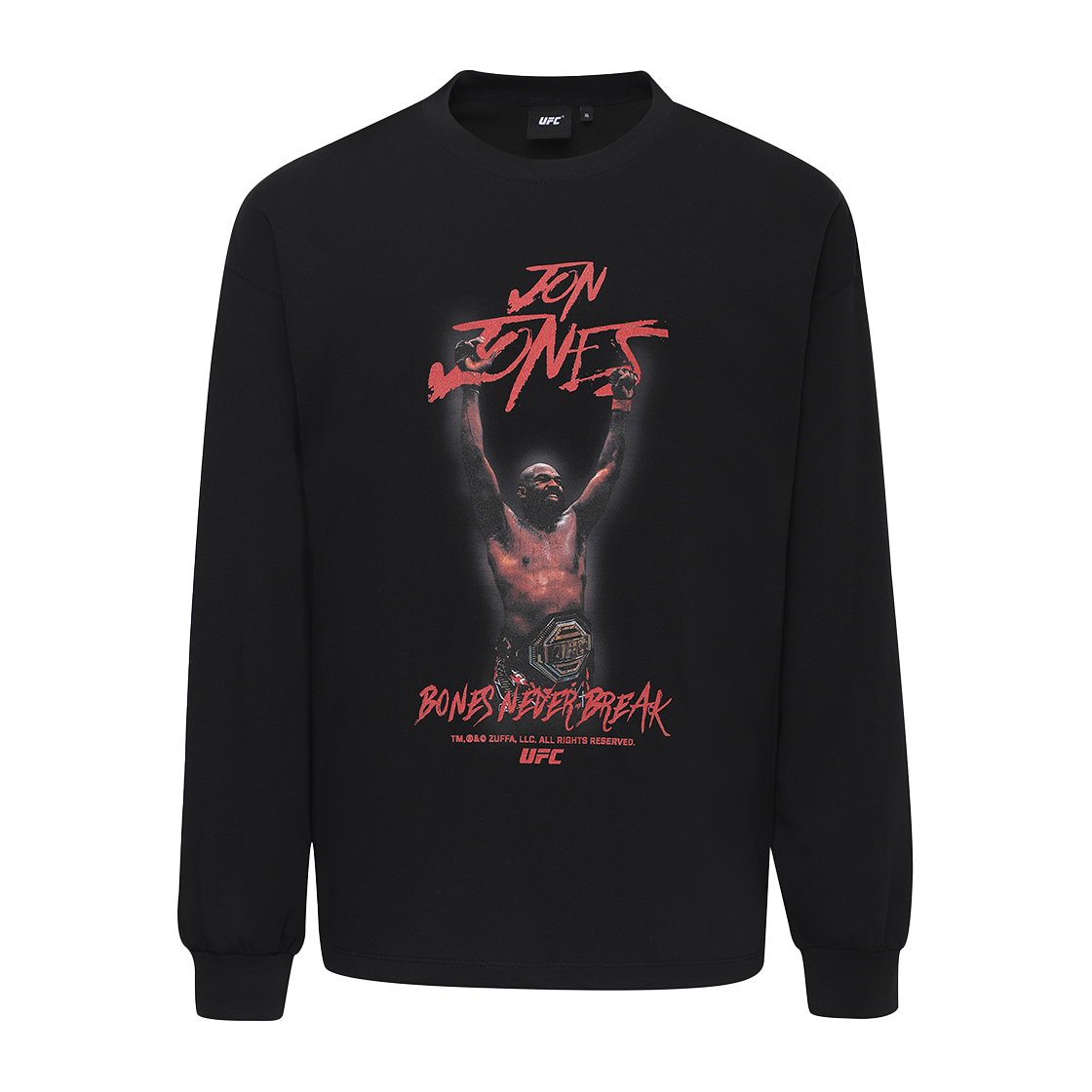유에프씨 스포츠 존 존스 오버핏 긴팔 티셔츠 블랙 U2LSX1102BK(UFC SPORT Jon Jones Oversized Fit Long Sleeved Shirt Black) - 1