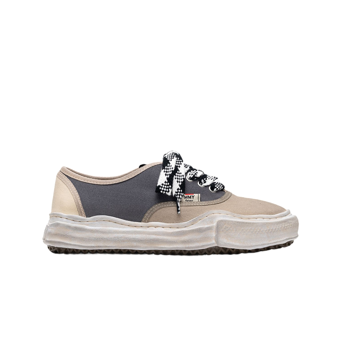 메종 미하라 야스히로 베이커 OG 솔 멀티 컬러 캔버스 로우탑 스니커즈 블랙 화이트(Mihara Yasuhiro Baker OG Sole Multi Color Canvas Low-Top Sneaker Black White)