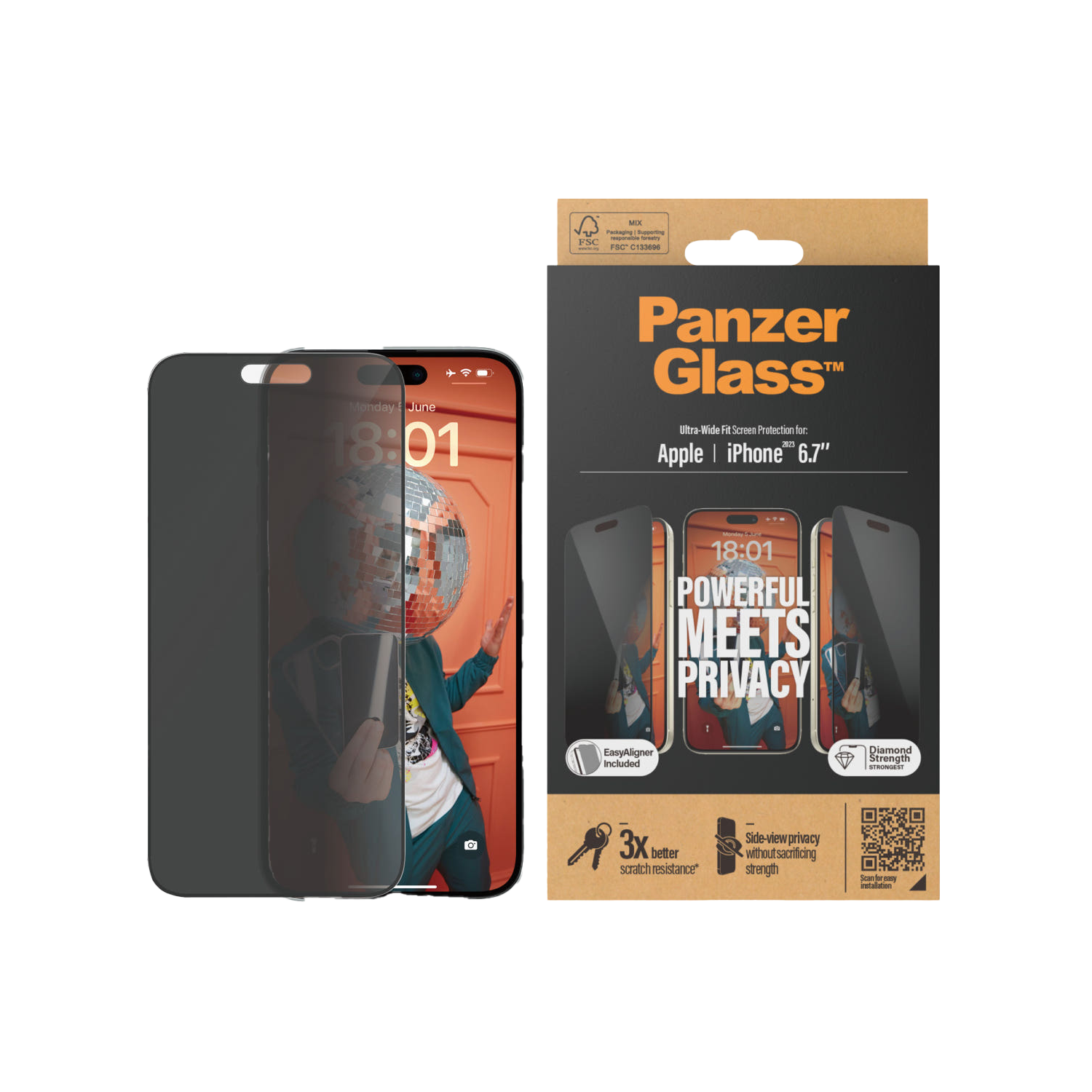 판저글래스 프라이버시 강화유리 아이폰 15 시리즈(PANZERGLASS Privacy Tempered Glass for iPhone 15 Series) - 2
