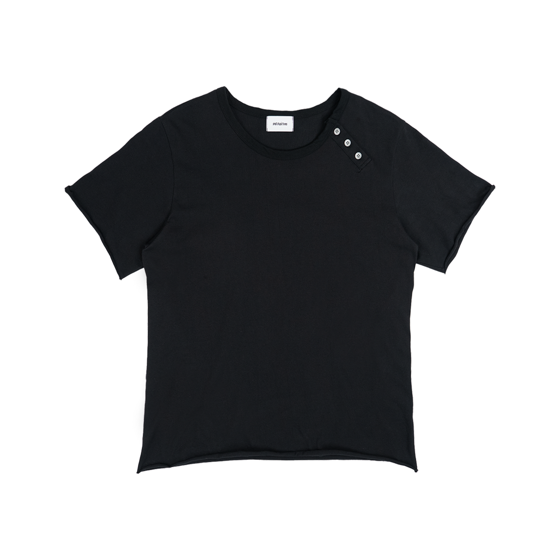 스몰스튜핏튠즈 헨리넥 티셔츠 블랙(smallstupidtunes Henley Neck T-Shirts Black)