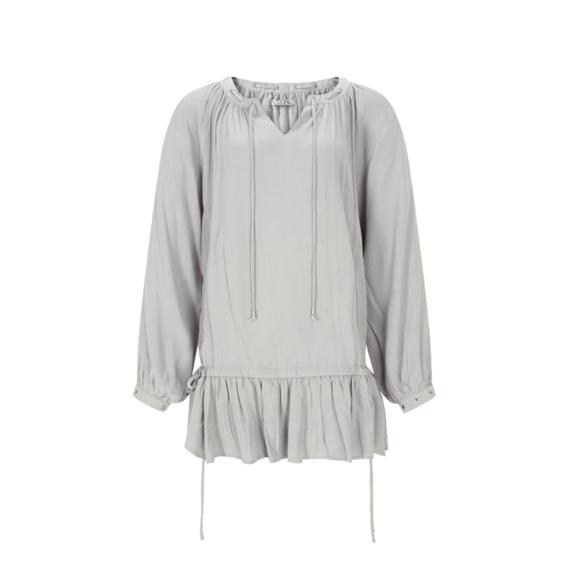 인스아울 보헤미안 아일렛 블라우스 라이트그레이(Inseowl Bohemian Eyelet Blouse Light Gray)