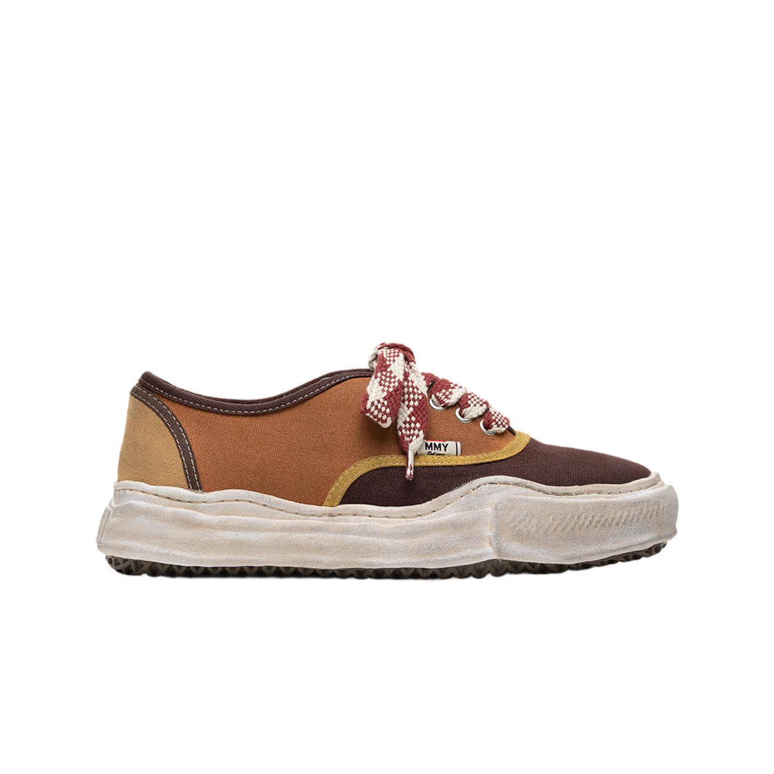 A16FW737-BRWBEG Mihara Yasuhiro Baker OG Sole Multi Color Canvas Low-Top Sneaker Brown Beige