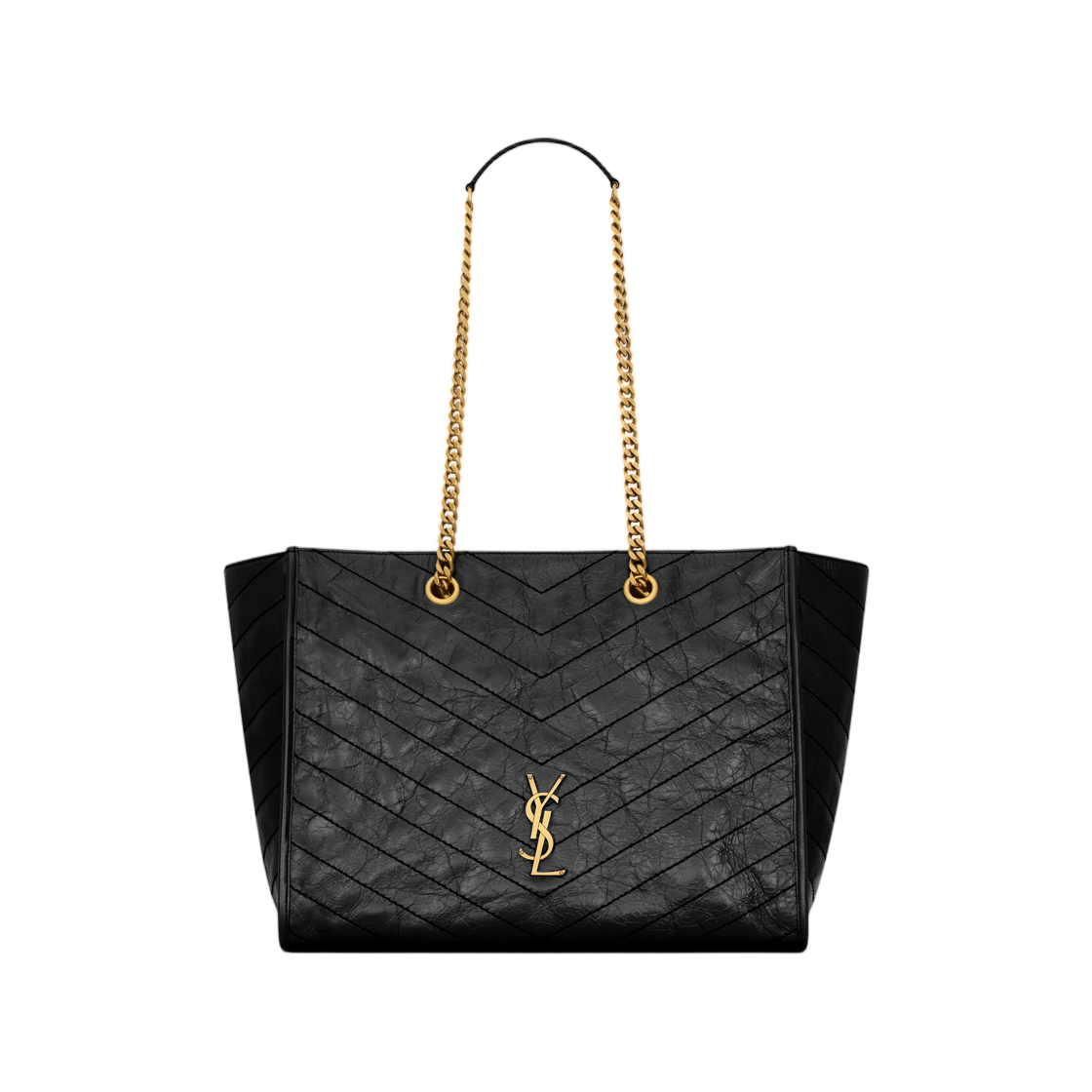 871151-0EN07-1000 Saint Laurent Niki Shopping in Vintage Leather Black