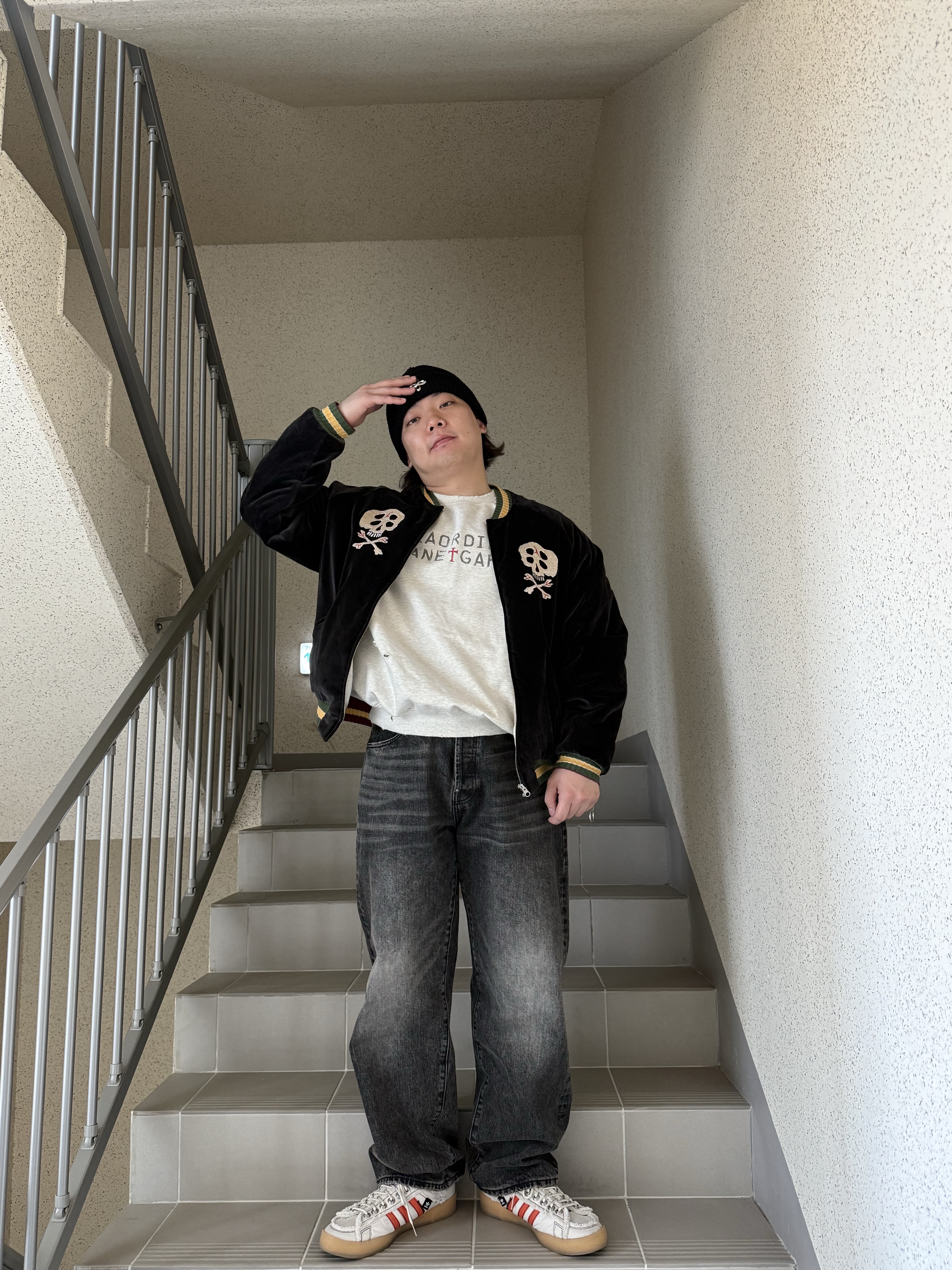 Adidas x Song for the Mute Campus 80s Bliss Core Black 착용 스타일 - 4