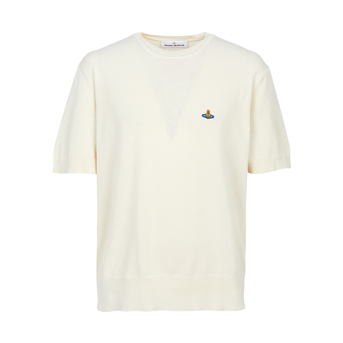 2701002G-Y003F-A408 Vivienne Westwood Orb Alex Mako Cotton Short Sleeve Knit Cream
