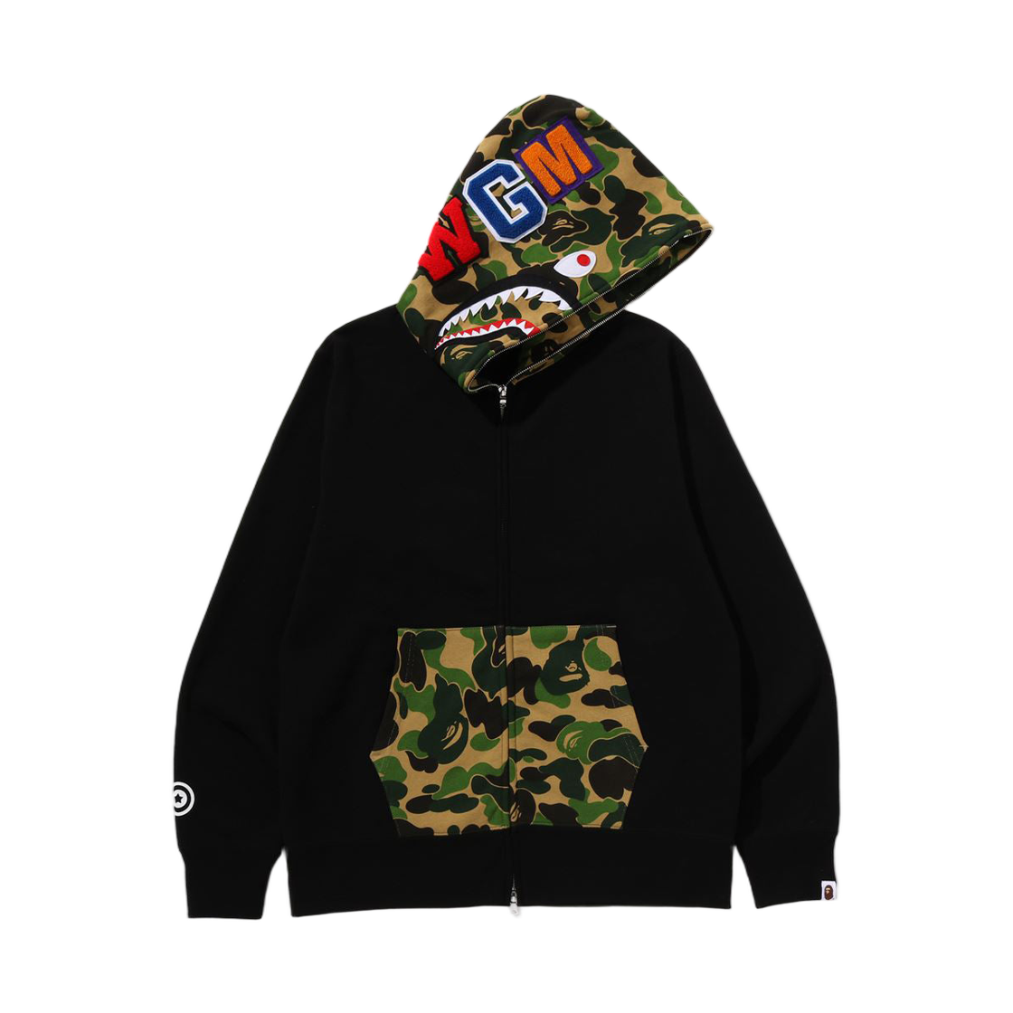 베이프 ABC 카모 샤크 풀 집 후드 블랙(BAPE ABC Camo Shark Full Zip Hoodie Black) - 1