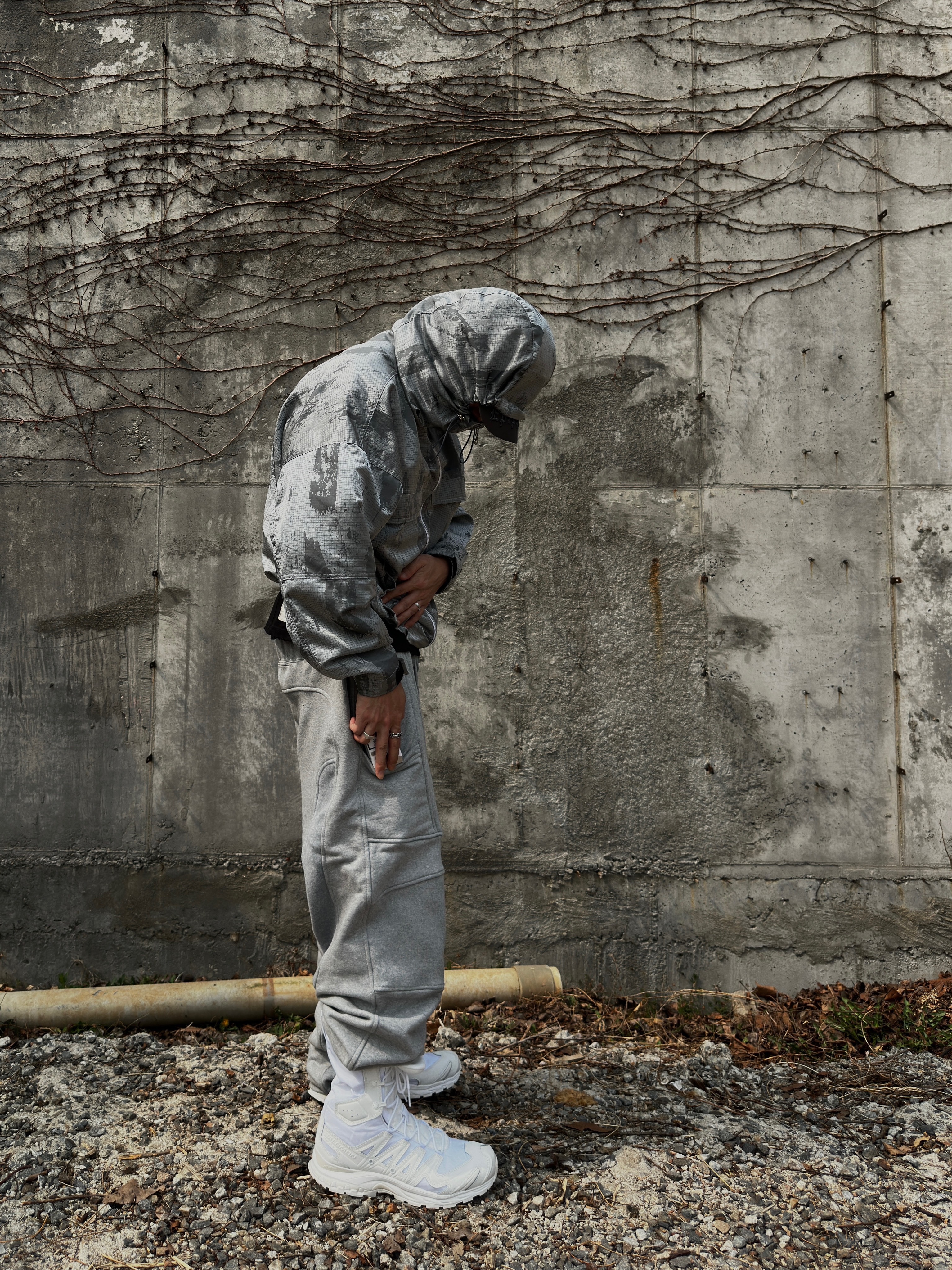 Wapworks Biker Sweat Pants Grey, Wapworks Dayworker T-Shirt Black 착용 스타일 - 5