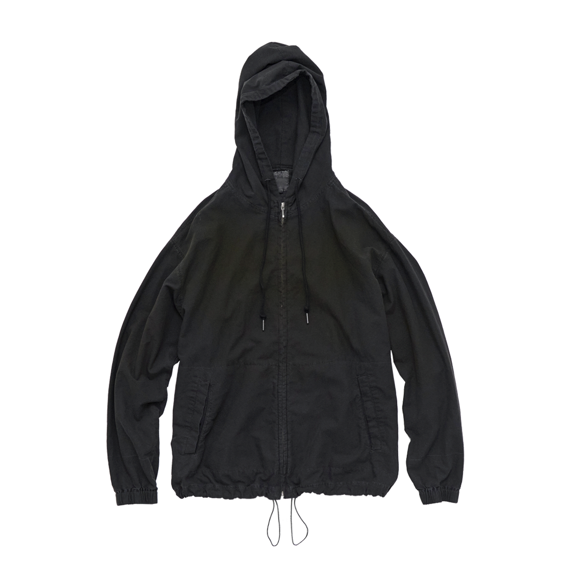 폴리테루 집 후디 파카 유즈드 블랙(Polyteru Zip Hoodie Parka Used Black)