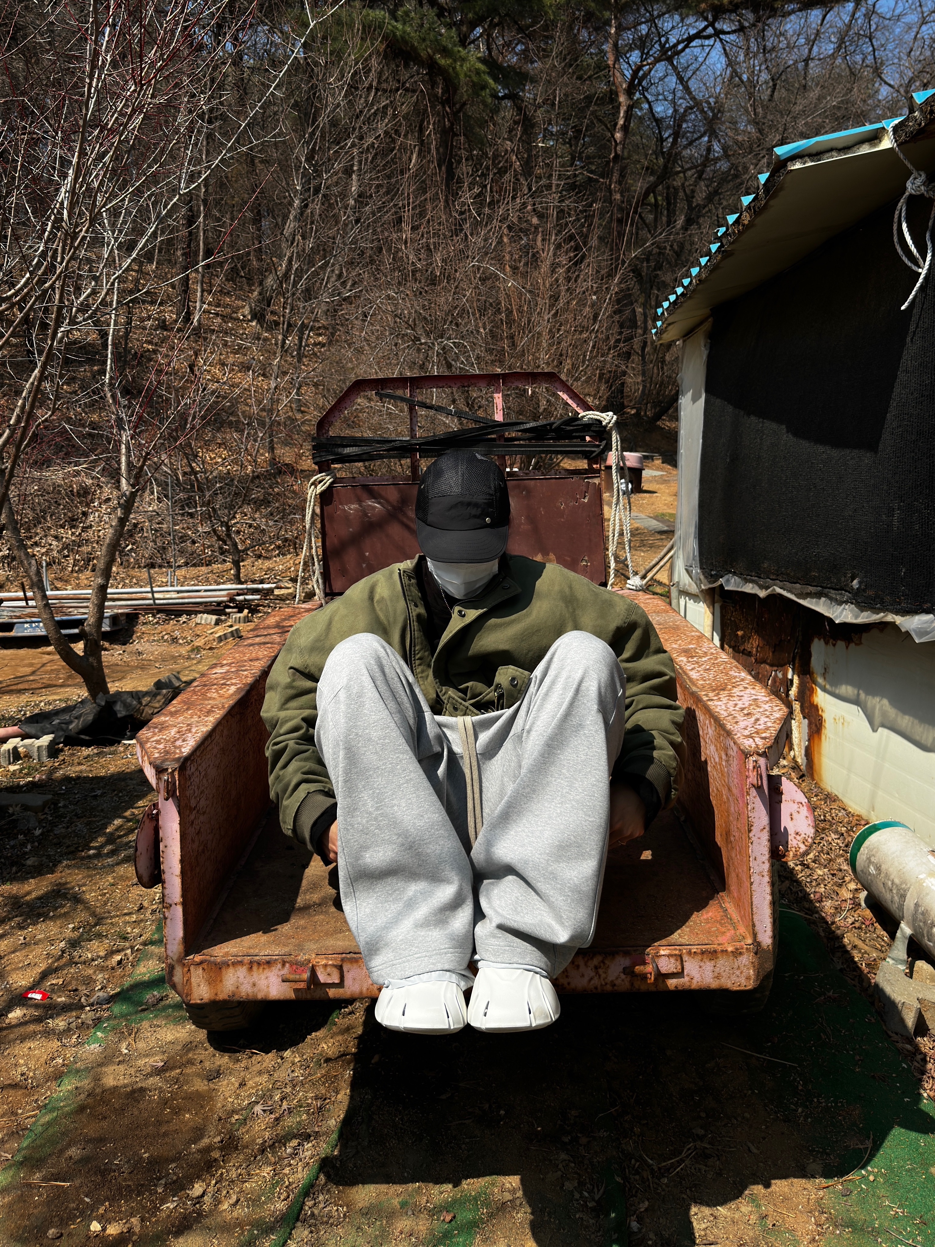 Nonnod Sulfur Dye Serge Bomber Jacket Vintage Khaki, Nonnod Sulfur Dye Serge Bomber Jacket Vintage Khaki 착용 스타일 - 5