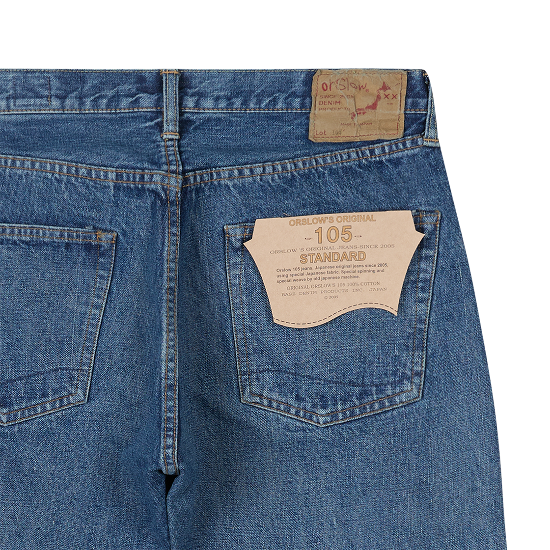 오어슬로우 105 스탠다드 셀비지 데님 2 이어 워시 블루 - 26SS(Orslow 105 Standard Selvedge Denim 2Year Wash Blue - 26SS) - 5