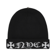 Chrome Hearts Big Daddy Cashmere Beanie Black - New York Exclusive(Cross Top Button Ver.)