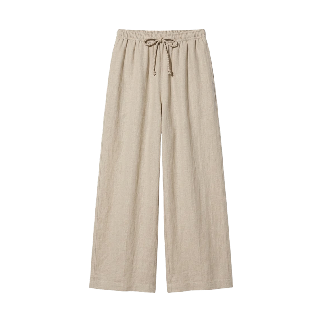 473791-32 (W) Uniqlo Linen Blend Easy Pants Beige - JP