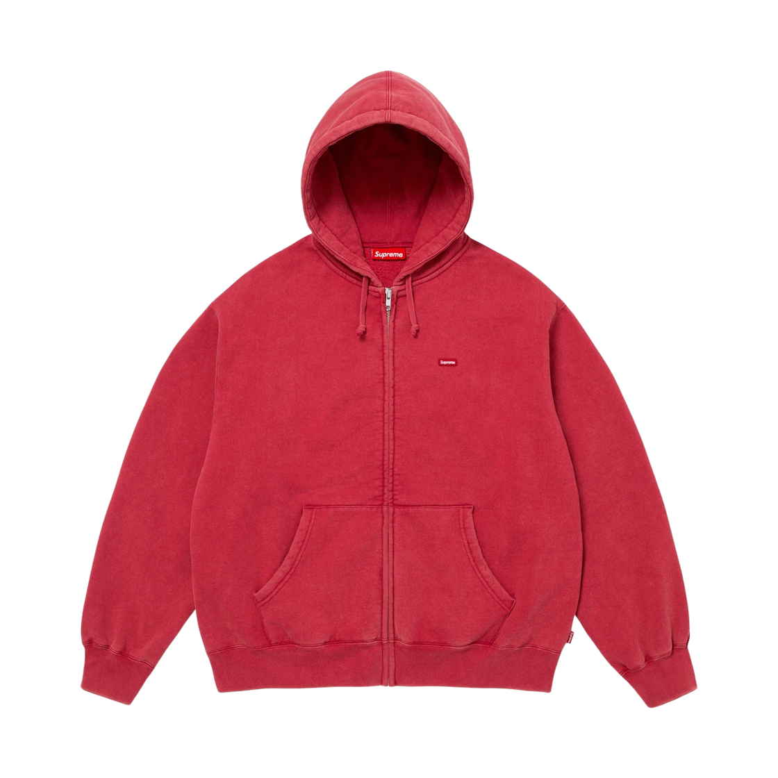 슈프림 스몰 박스 집업 후드 스웨트셔츠 다크 레드 - 26SS