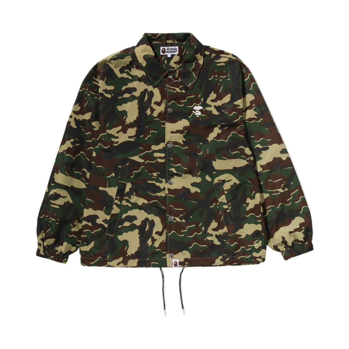 - BAPE Glitch Woodland Camo Coach Jacket Green