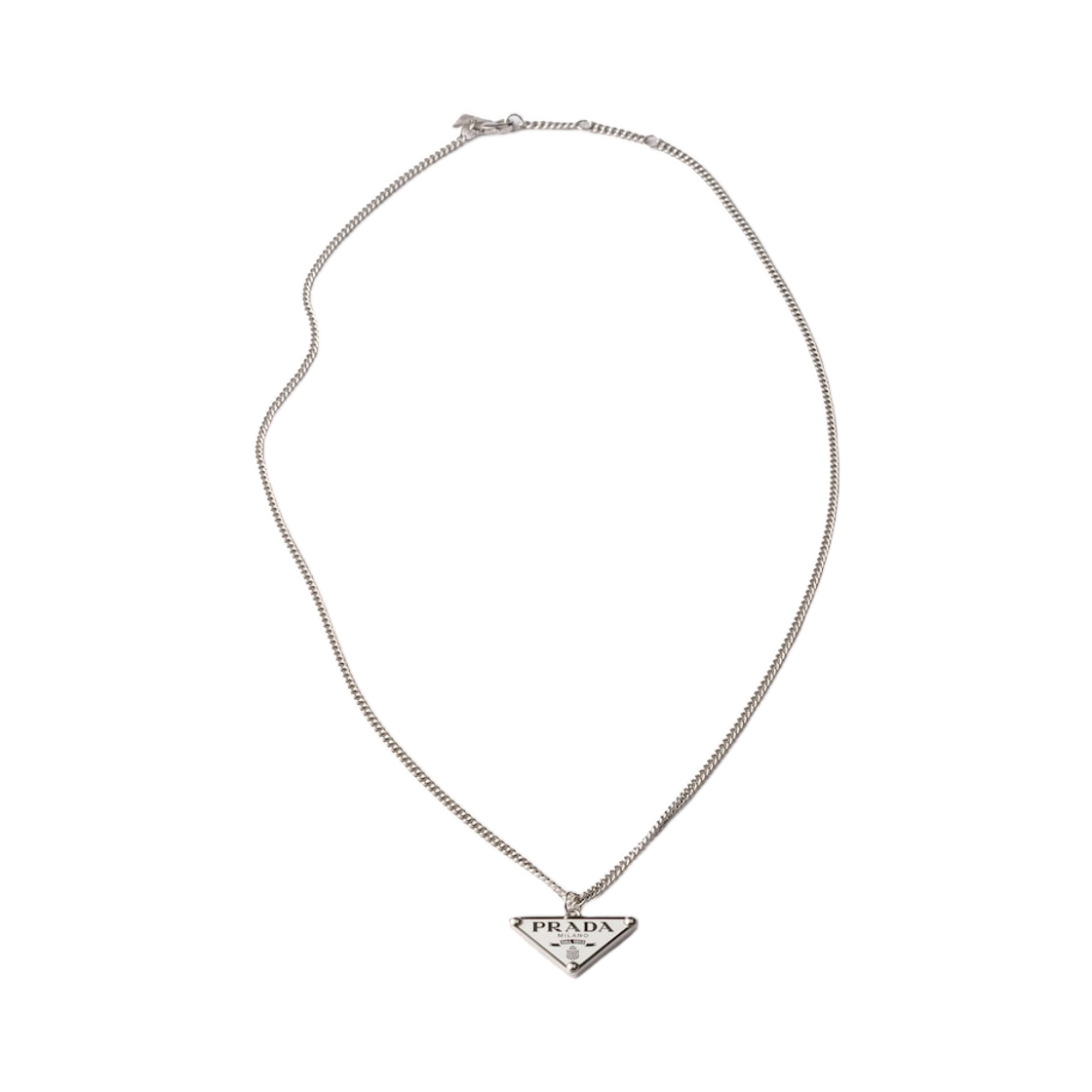 프라다 에나멜 메탈 네클리스 스틸 화이트(Prada Enameled Metal Necklace Steel White)
