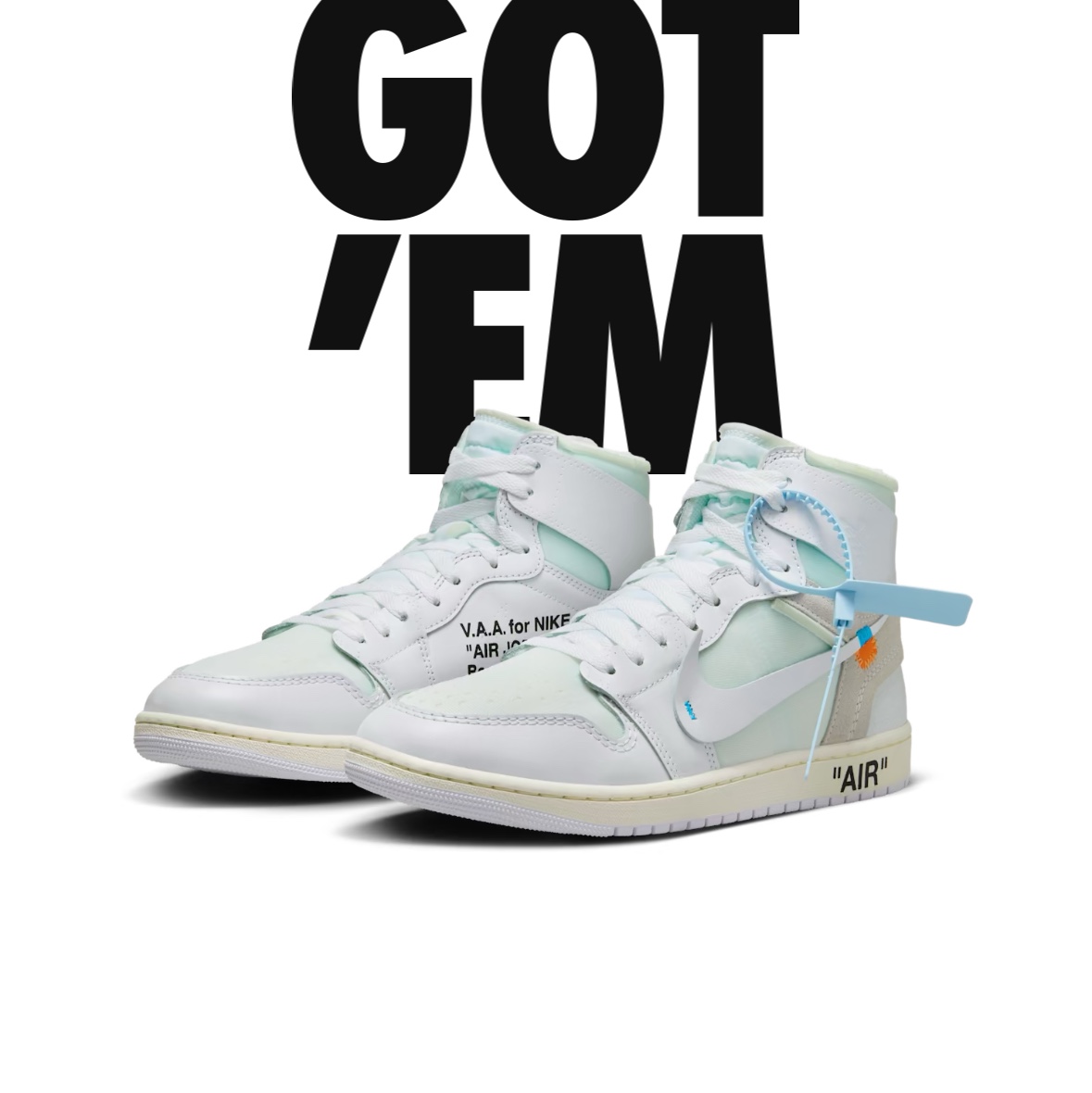 Jordan 1 x Virgil Abloh Archive Retro High Alaska White 착용 스타일