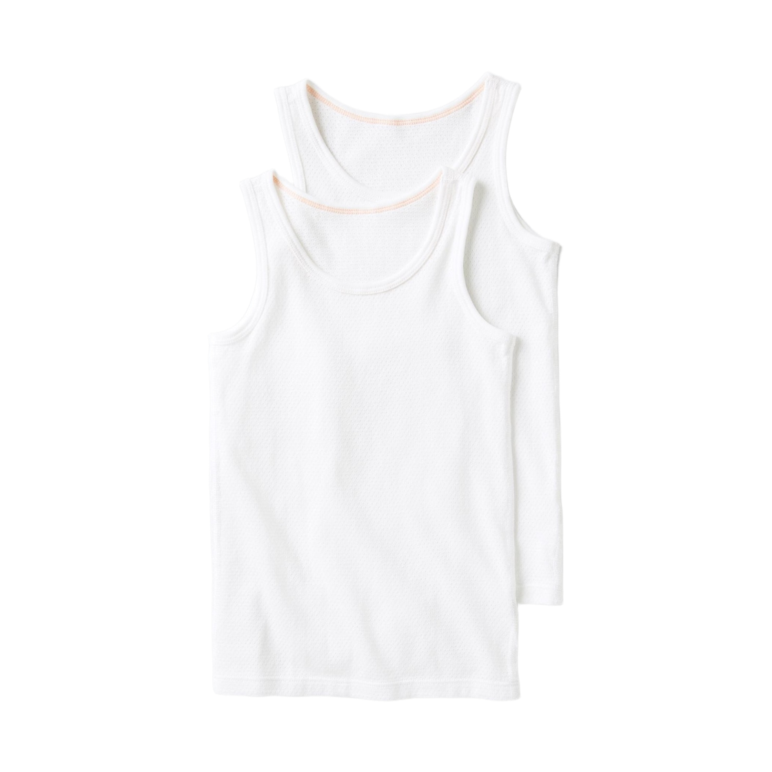 464637-00 (Kids) Uniqlo Cotton Mesh Tank Top White (2 Pack) - JP