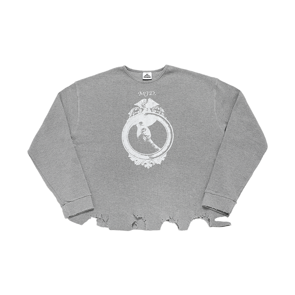 엠제이디 디스트레스드 와플 롱슬리브 멜란지 그레이(MJD Distressed Waffle Ls M.Grey)