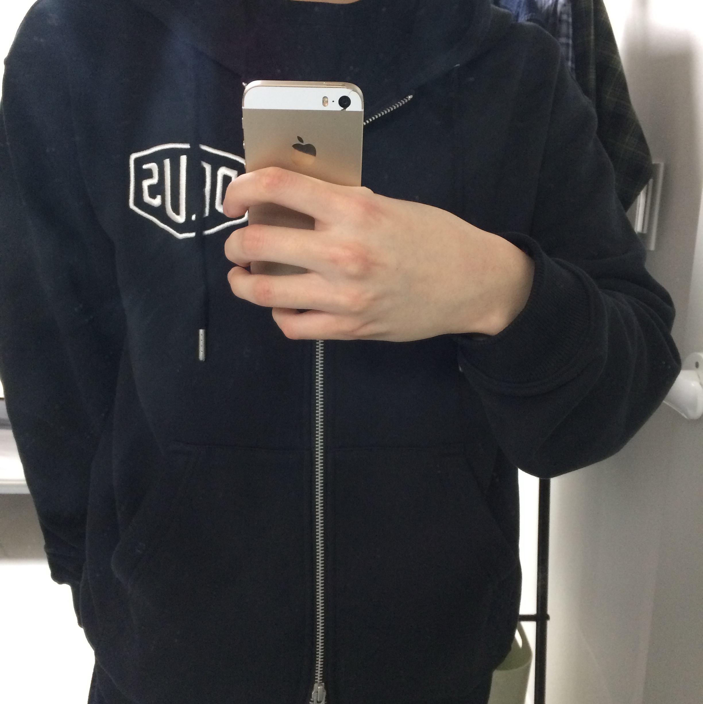 Deus Ex Machina College Address Hoodie Zip Up Black 착용 스타일 - 2