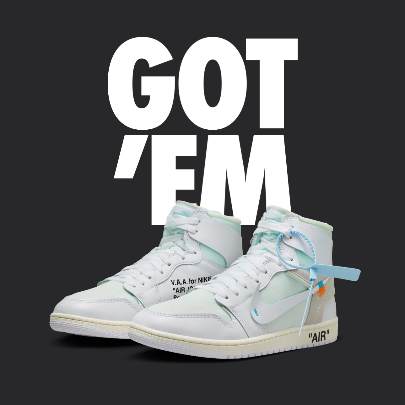 Jordan 1 x Virgil Abloh Archive Retro High Alaska White 착용 스타일