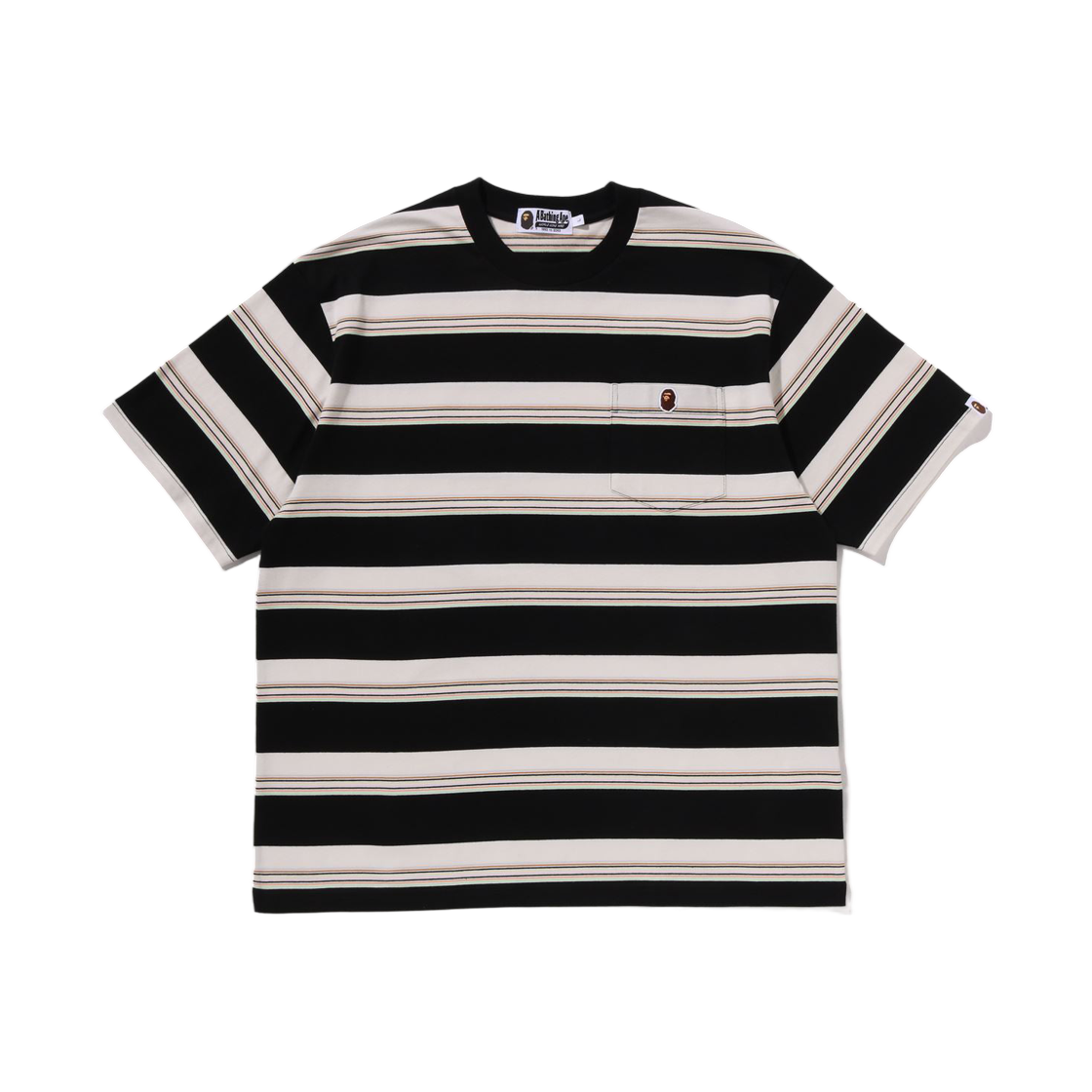 - BAPE Stripe One Point Relaxed Fit Pocket T-Shirt Black