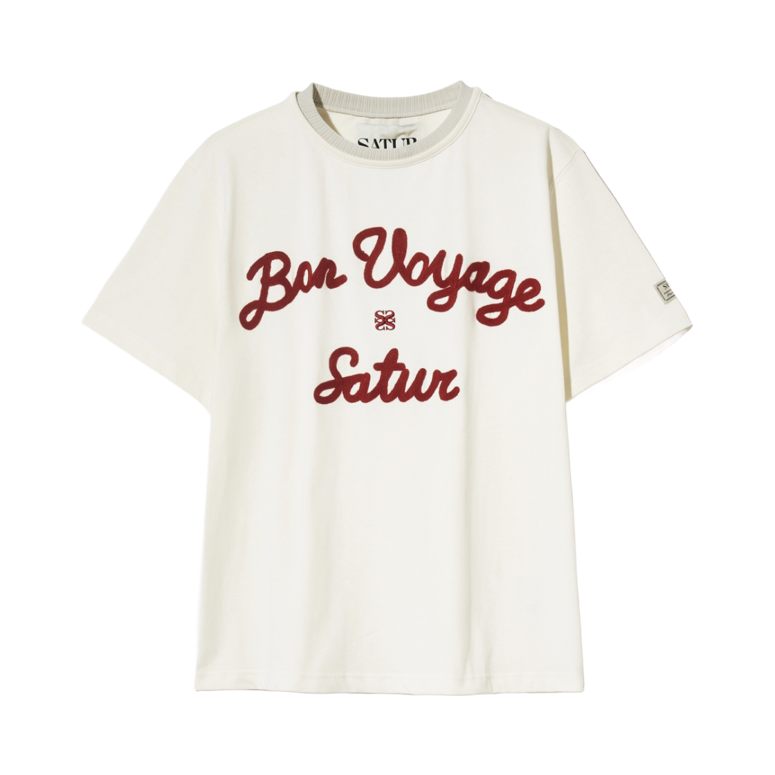 세터 로고 자수 보야지 반팔 티셔츠 페리오드 레드