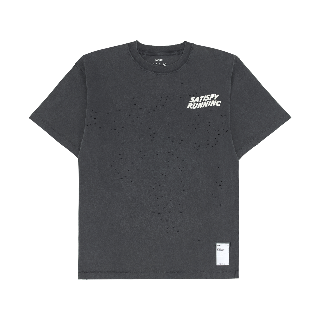 새티스파이 모스테크 티셔츠 에이즈드 블랙(Satisfy Mothtech T-Shirt Aged Black)