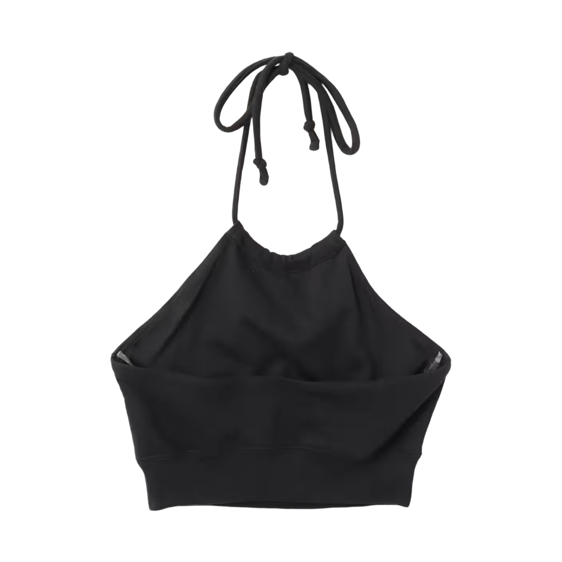 (W) 나이키 NSW 칠 테리 슬림 크롭 프렌치 테리 홀터 탑 블랙 세일 - 아시아((W) Nike NSW Chill Terry Slim Cropped French Terry Halter Top Black Sail - Asia) - 2