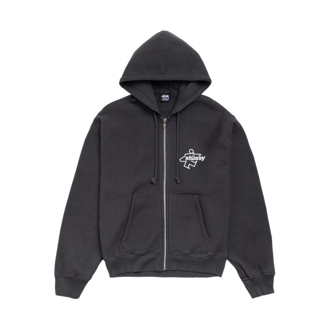 스투시 서프 사이즈 집 후드 페이디드 블랙(Stussy Surf Size Zip Hoodie Faded Black) - 2