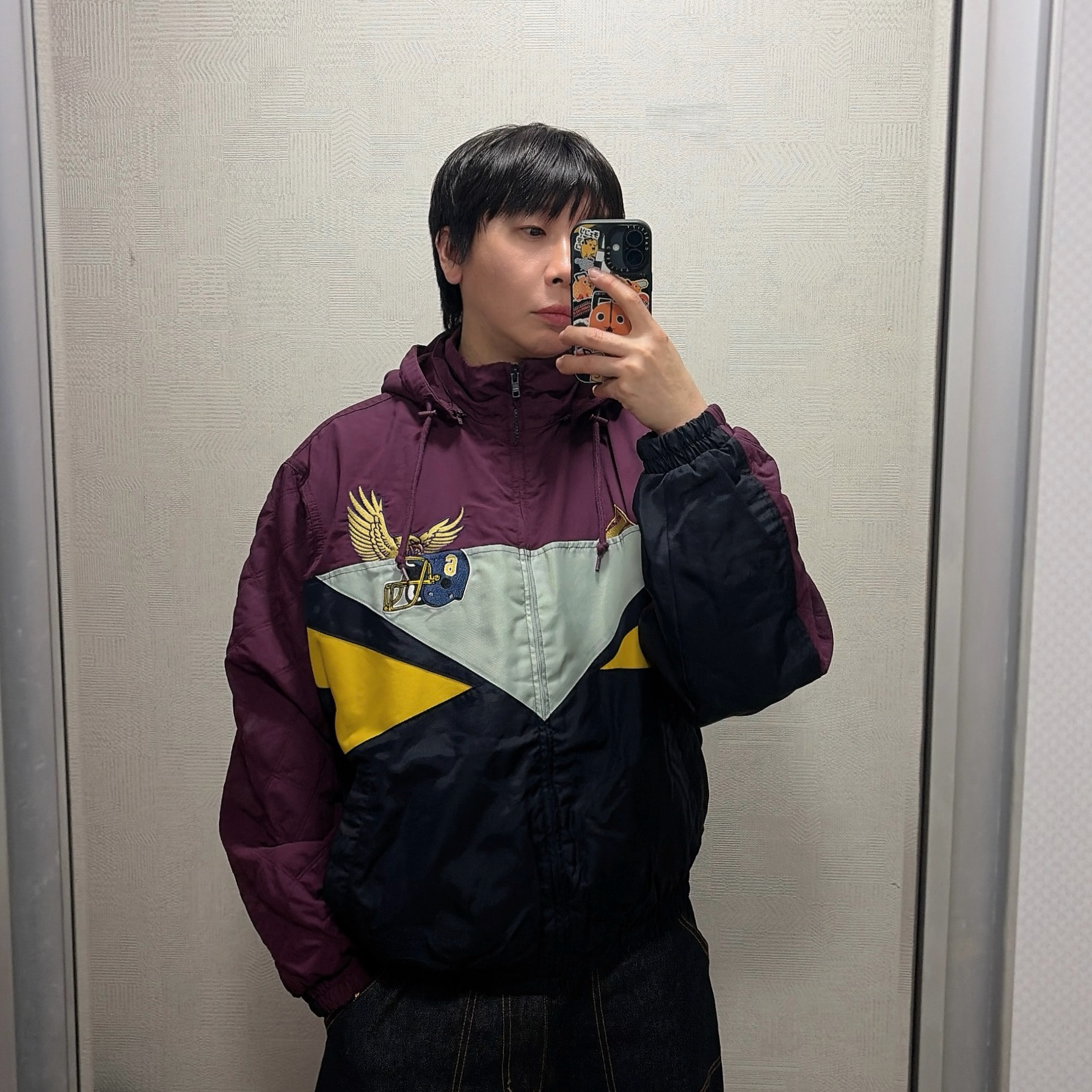 Supreme x MM6 Maison Margiela Split Stadium Jacket Navy - 26SS 착용 스타일 - 2