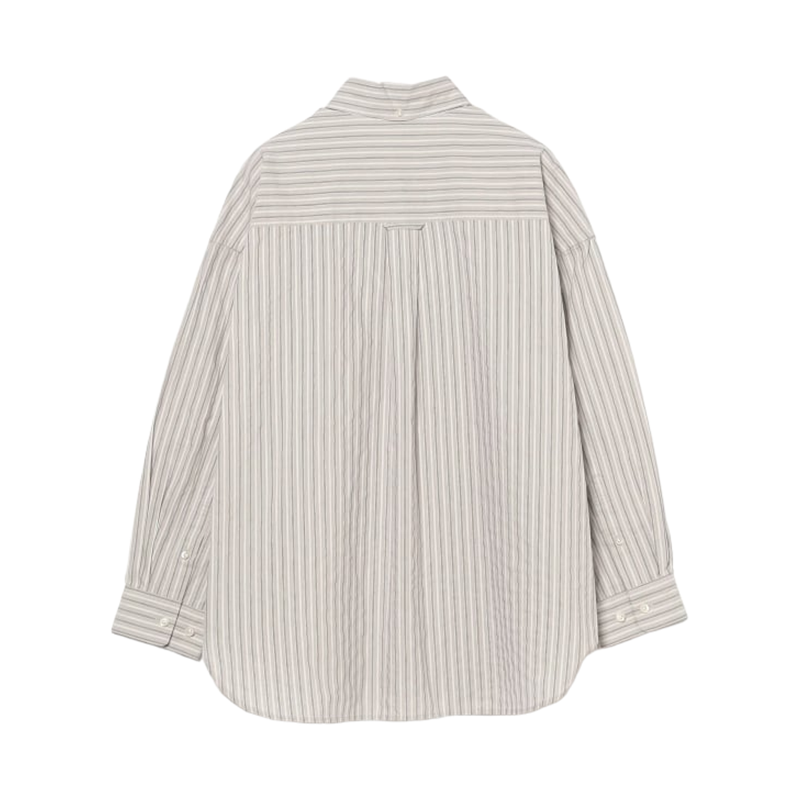 (W) 빔즈 보이 도비 스트라이프 빅 BD 셔츠 그레이((W) Beams Boy Dobby Stripe Big BD Shirt Grey) - 2