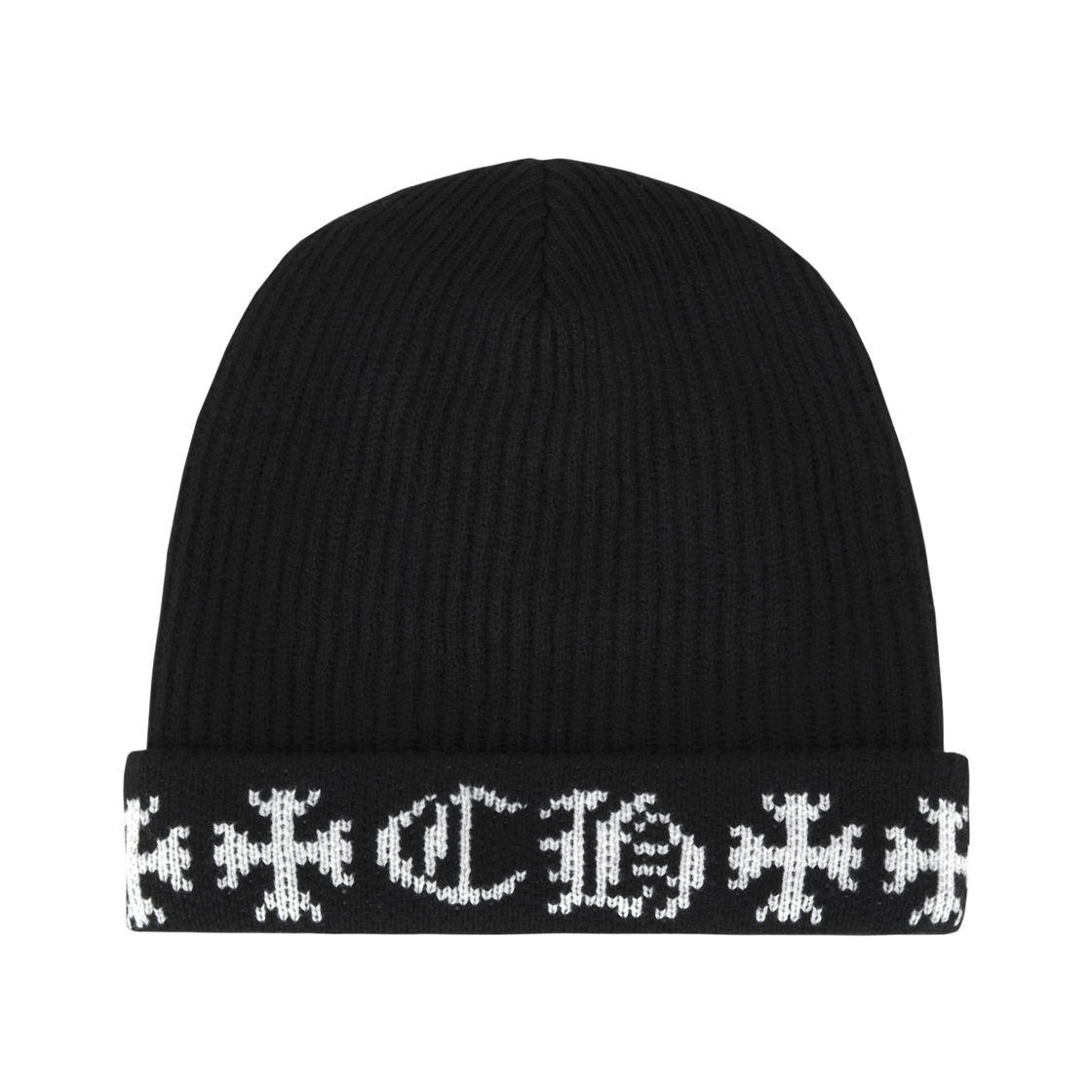 크롬하츠 빅 대디 캐시미어 비니 블랙 - 뉴욕 한정( 크로스 탑 버튼 버전 )(Chrome Hearts Big Daddy Cashmere Beanie Black - New York Exclusive(Cross Top Button Ver.)) - 2