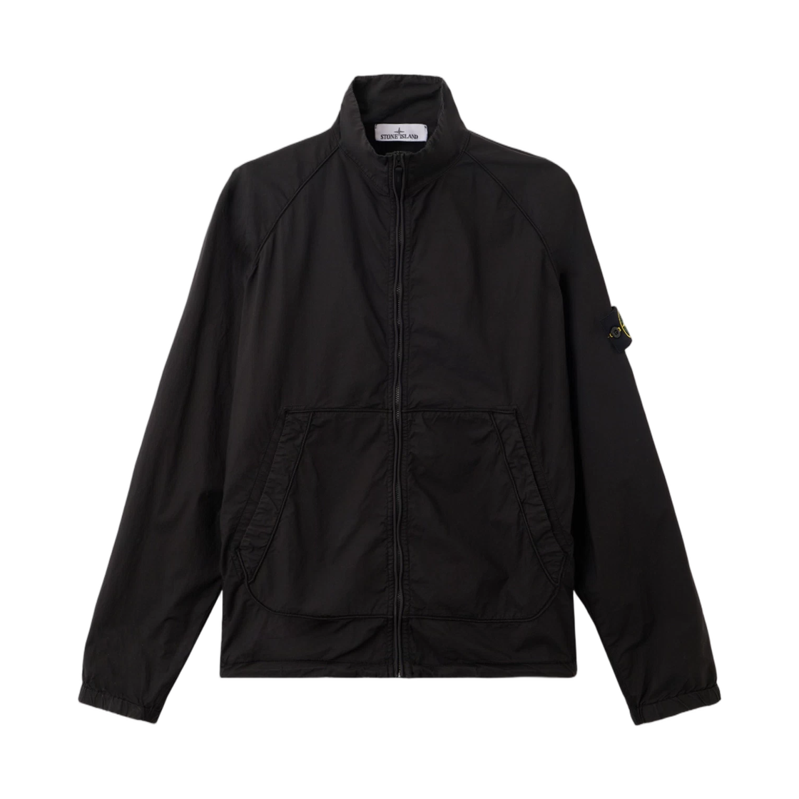 L1S1561000-44S0003-V0029 Stone Island 6100044 Stretch Cotton Tela Paracadute Oversized-Fit Zip-Up Track Jacket with Raglan Sleeves Black - 26SS