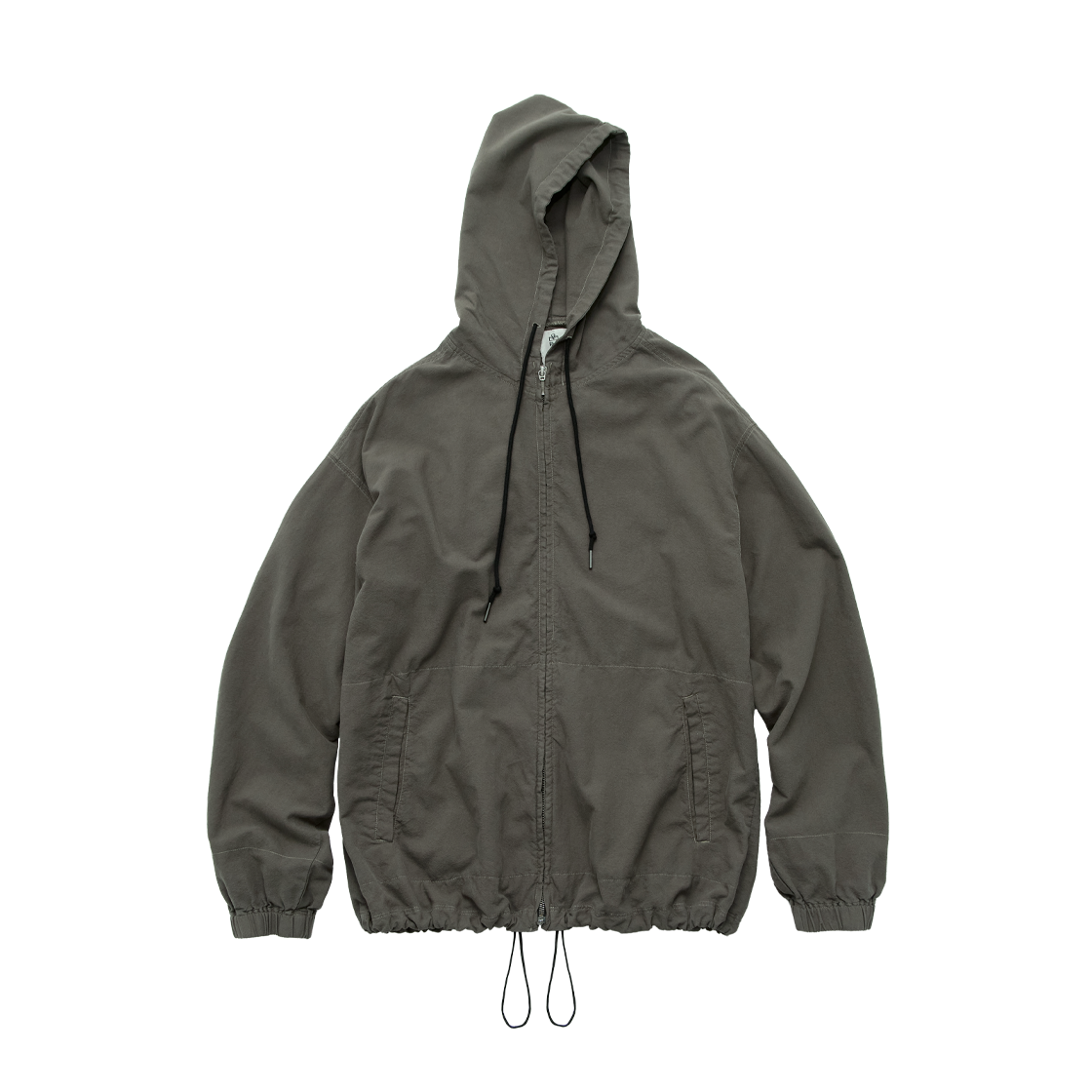폴리테루 집 후디 파카 카키 그레이(Polyteru Zip Hoodie Parka Khaki Gray)