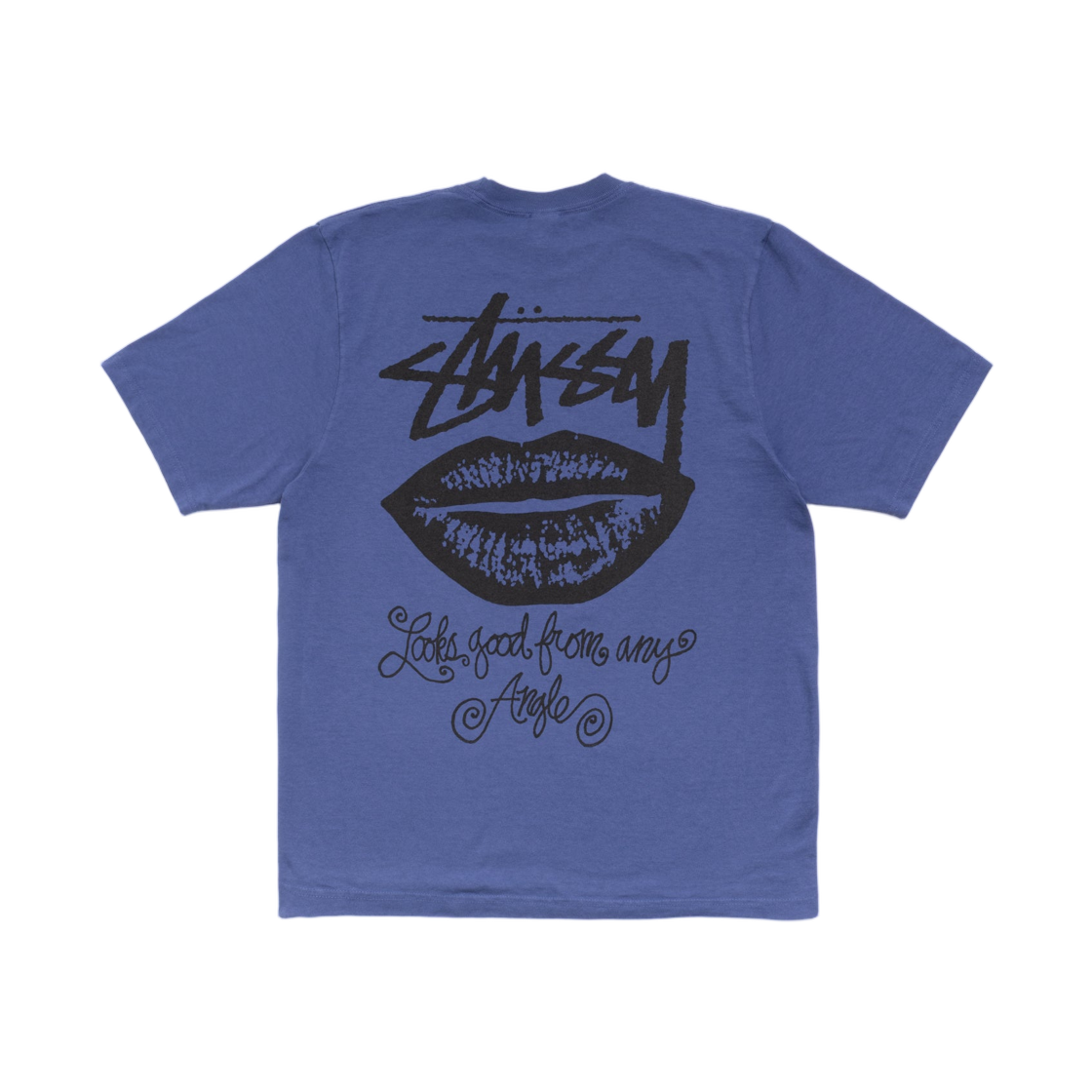 스투시 애니 앵글 피그먼트 다이드 티셔츠 인디고