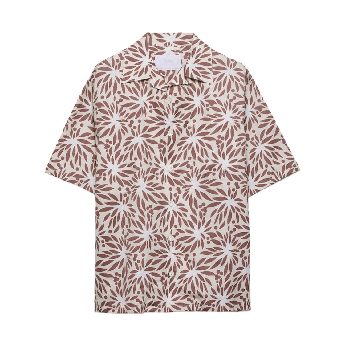 프라다 프린티드 코튼 볼링 셔츠 탄 화이트(Prada Printed Cotton Bowling Shirt Tan White)