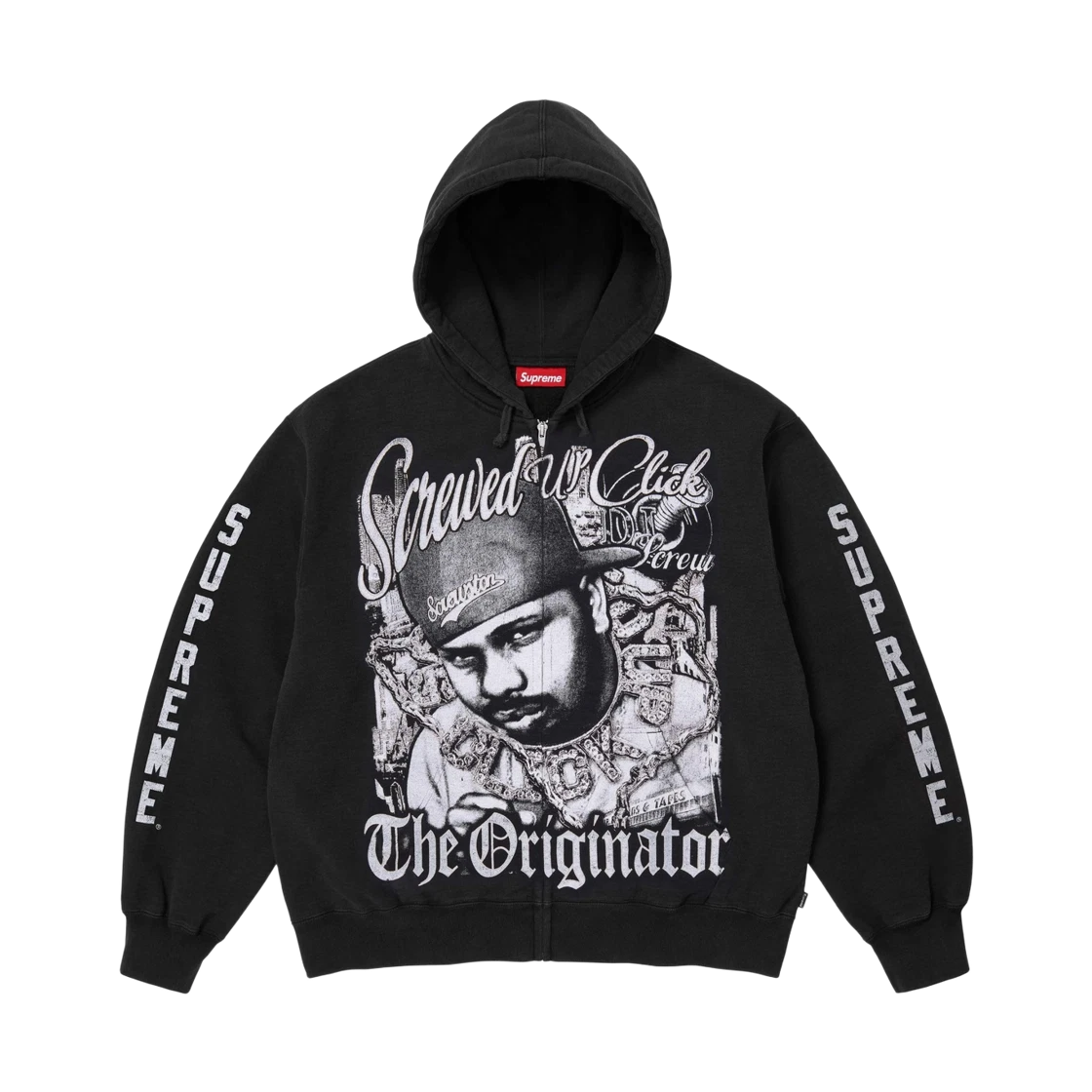 Supreme Supreme x DJ Screw Zip Up Hooded Sweatshirt Black - 26SS · M