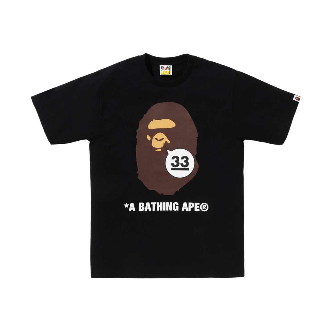 베이프 어 베이싱 에이프 33주년 에이프 헤드 티셔츠 블랙(BAPE A Bathing Ape 33 Anniv. Ape Head T-Shirt Black) - 1