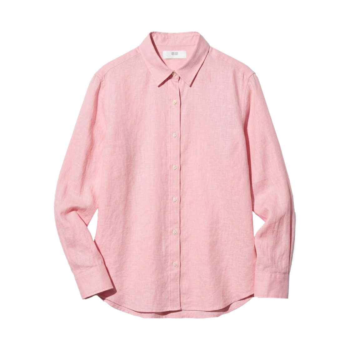 475647-12 (W) Uniqlo Premium Linen Shirt Pink - JP