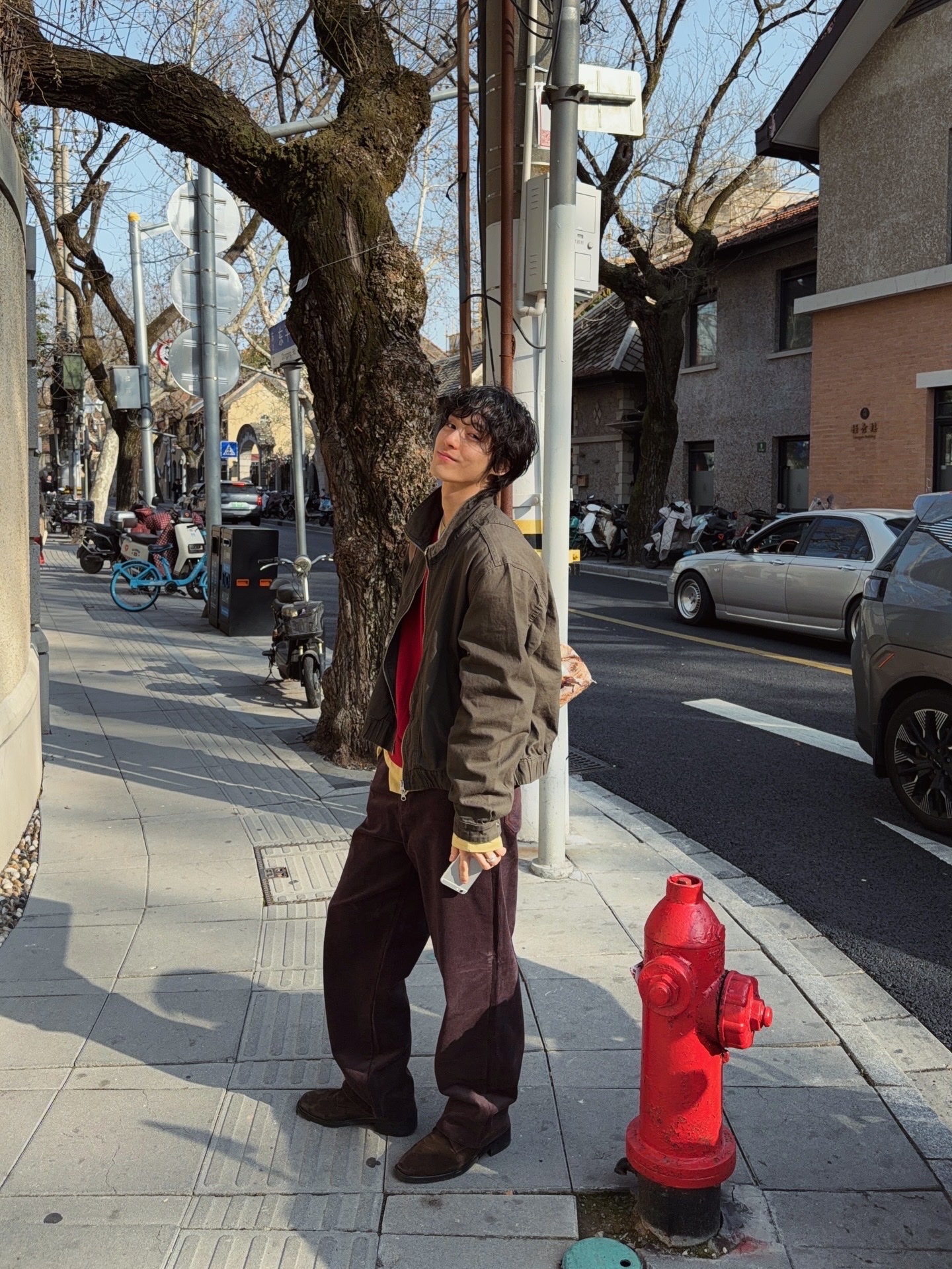 Noun Stand Collar Jacket Khaki 착용 스타일 - 5