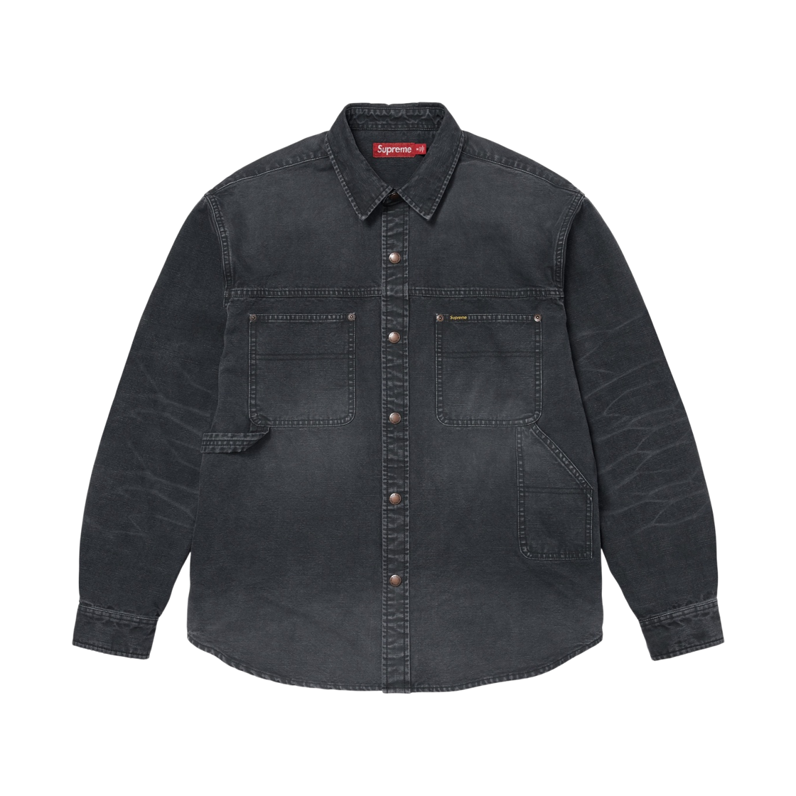 - Supreme Worn Snap Painter Shirt Black - 26SS