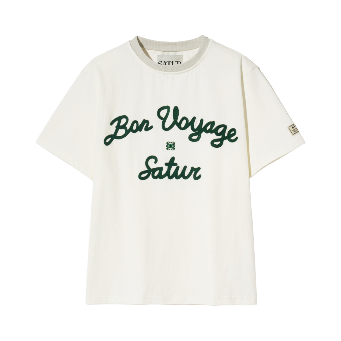 세터 로고 자수 보야지 반팔 티셔츠 파인 그린