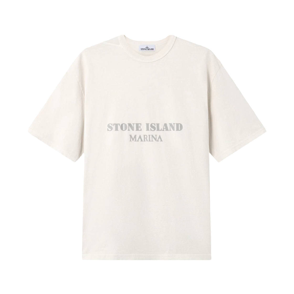 L1S1521000-17S0X16-V0093 Stone Island 2100017 Combed Organic Cotton Jersey_S.I. Marina Oversized-Fit T-Shirt with Stone Island Marina Print Ivory - 26SS