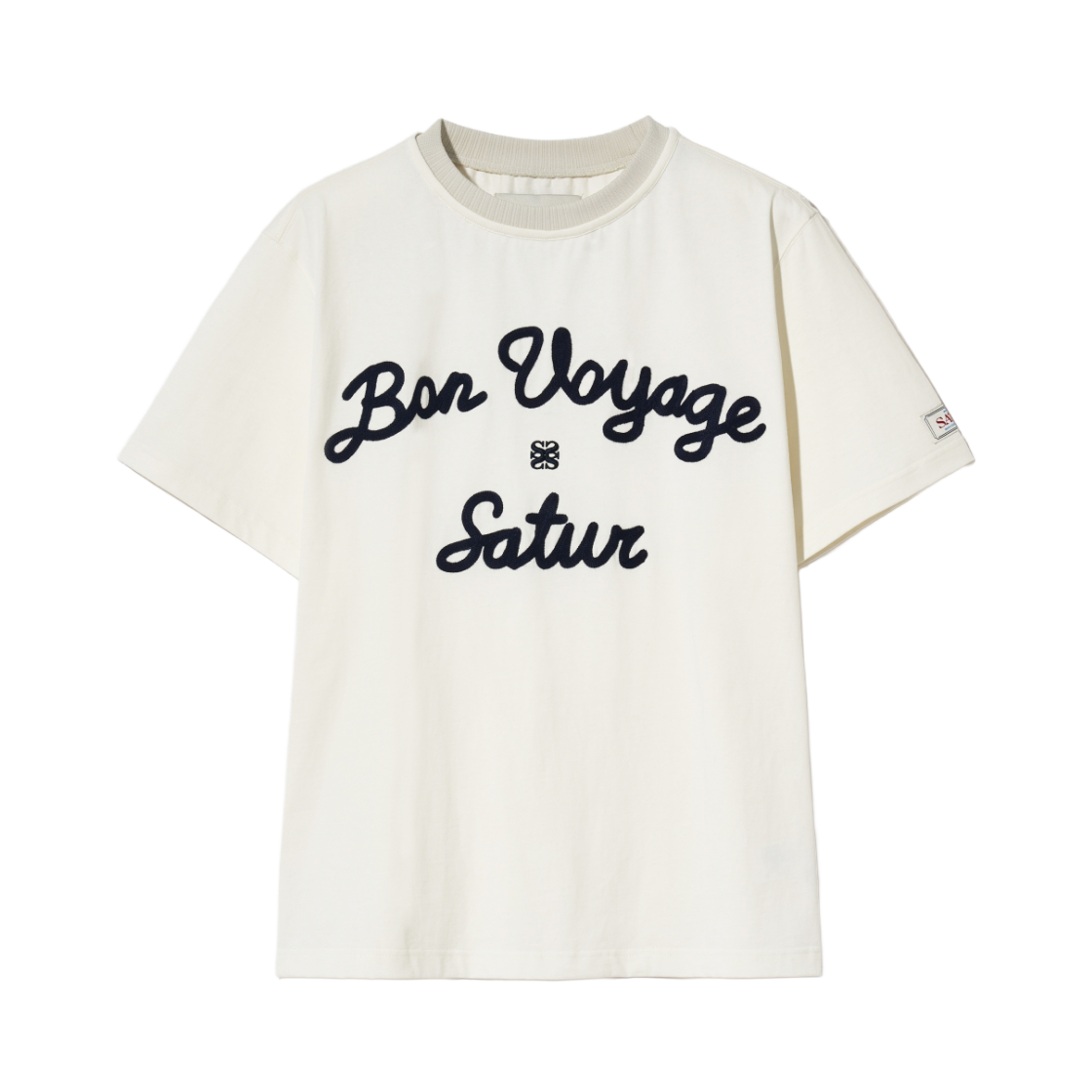 세터 로고 자수 보야지 반팔 티셔츠 리조트 아이보리(SATUR Logo Voyage T-Shirt Resort Ivory) - 1