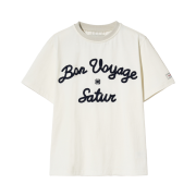 SATUR Logo Voyage T-Shirt Resort Ivory