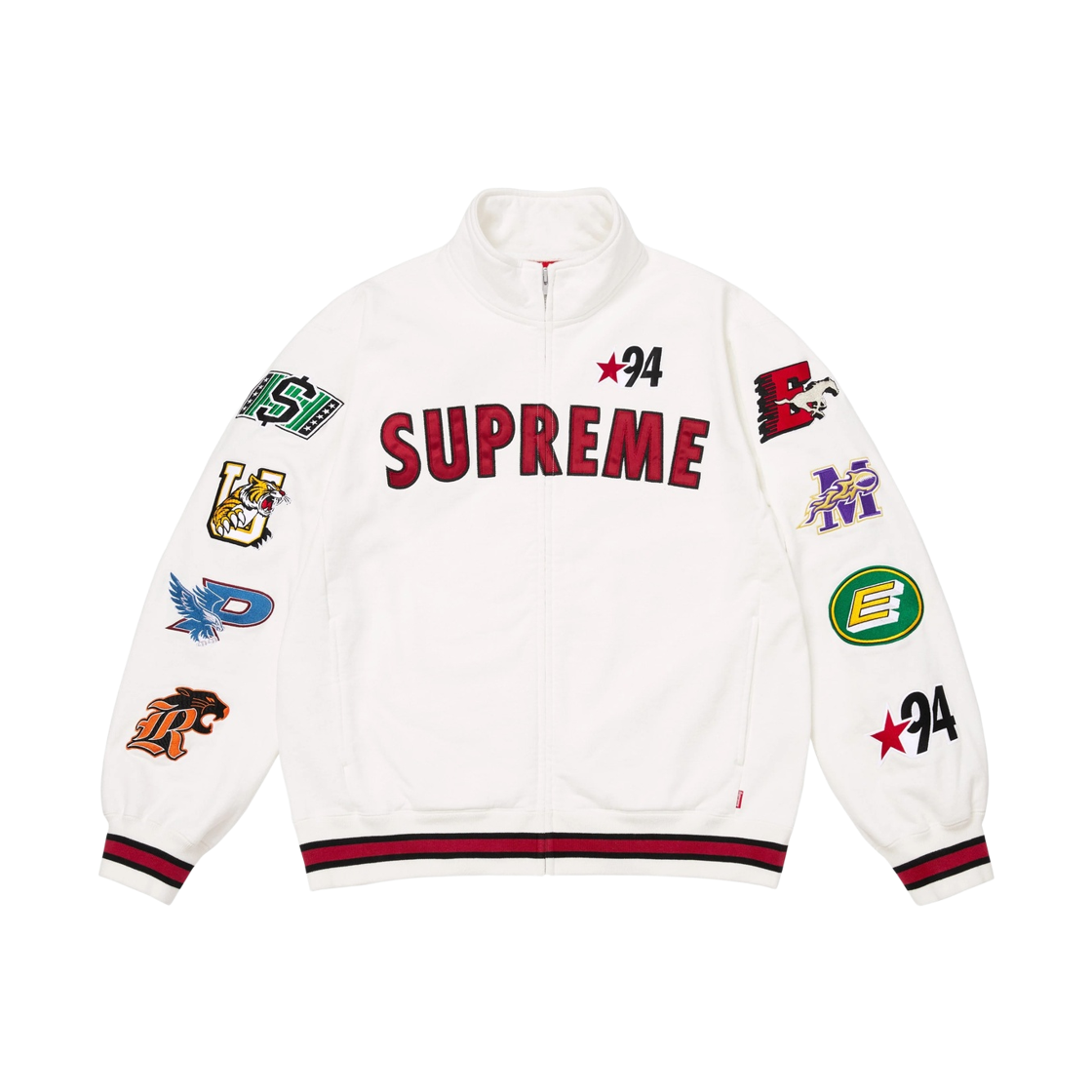 - Supreme Mascots Zip Up Sweatshirt White - 26SS
